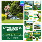 100 Lawn Mower Services Canva Templates